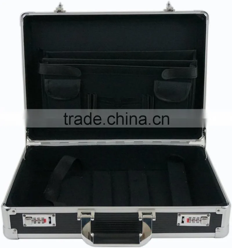 Aluminum Tool Case with Black Shoulder Belt for Easy Carrying, Measures 455 x 330 x 152mm