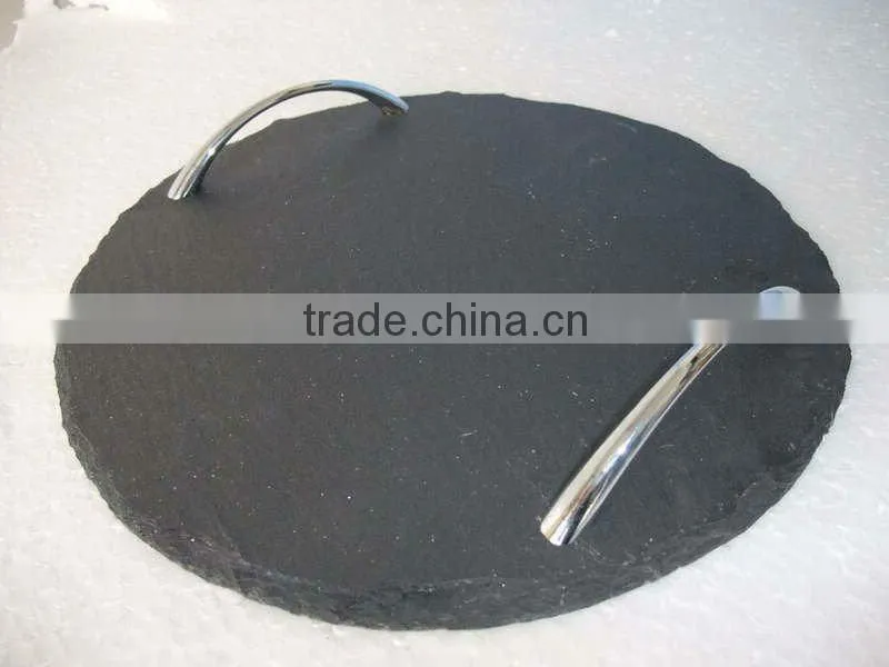 Slate Cheese Board With Hemp Rope Handle Slate Dinnerware Tray With Handles