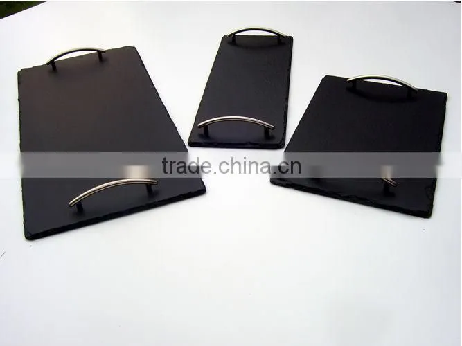 big size natural slate food tray with handles