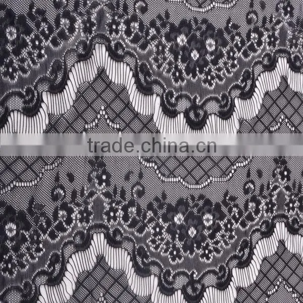100% Nylon eyelash lace fabric flower trim 56''