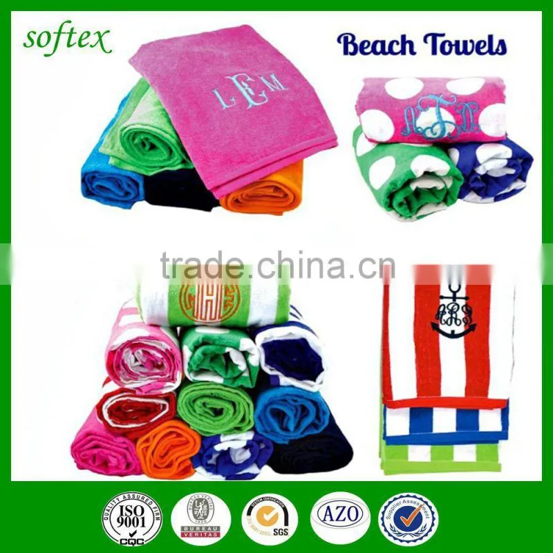 china factory wholesale lot of promo embroidered beach towels for adults