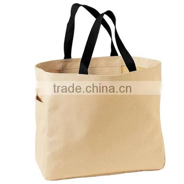 Webbing Handles 600D Polyester Canvas Shopping Tote Bag