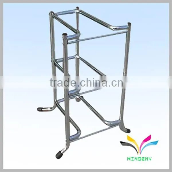 White powder coated supermarket water bottle display stands