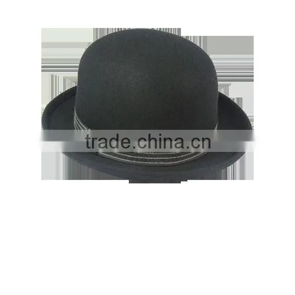Brim Curling Felted Bowler Hat