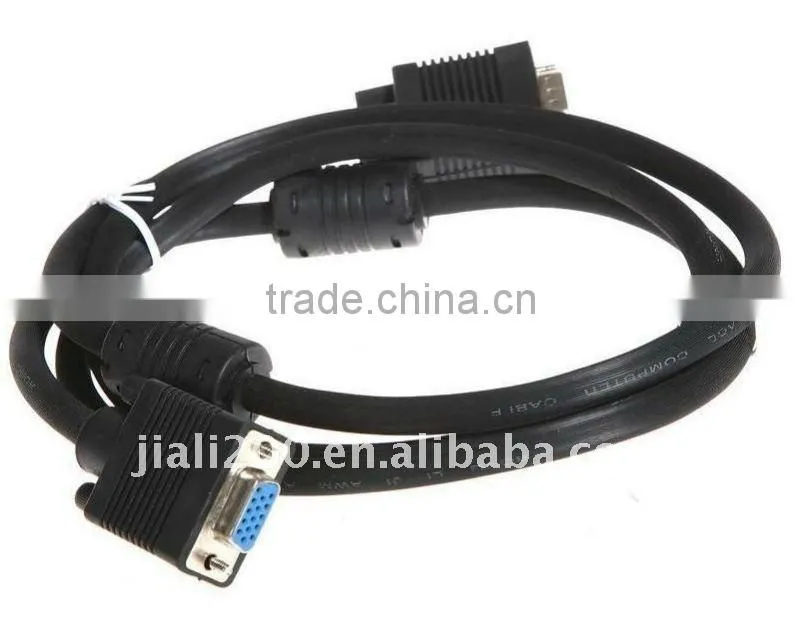 10ft/3m Super Scan HD15P SVGA/VGA Cable Male/Female with 2 ferrites