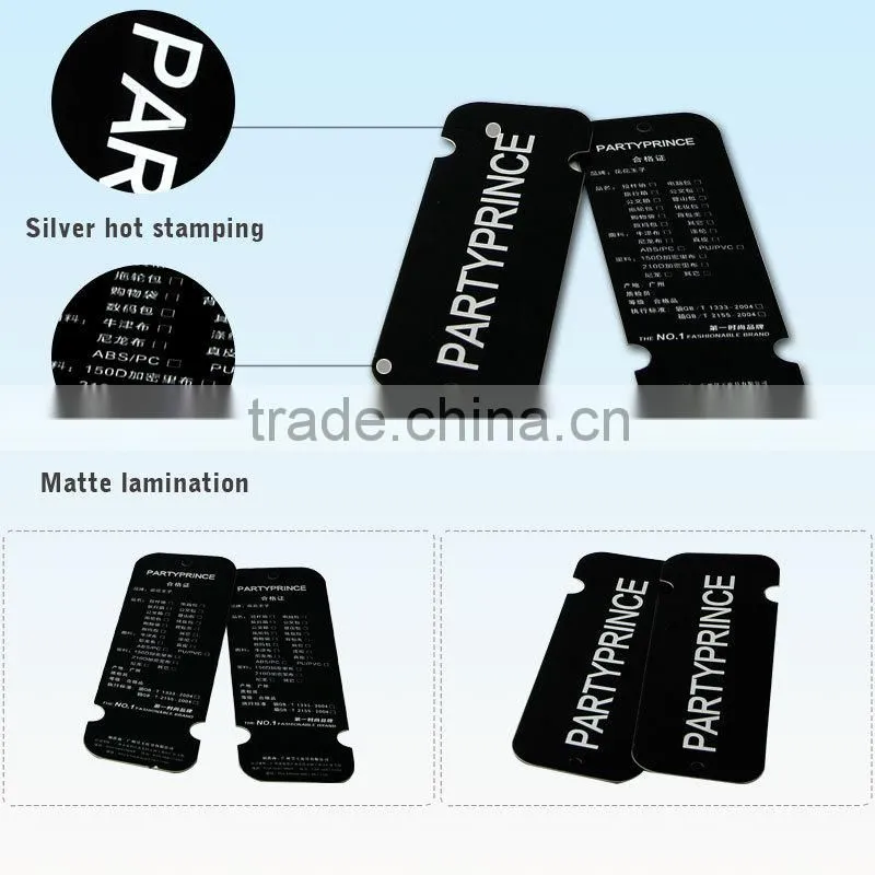 Newest Film Lamination Shoes Hangtags