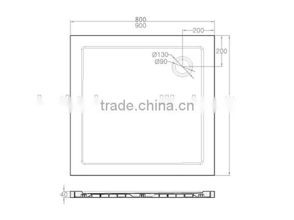 SUNZOOM square shower tray,double threshold shower base,shower trays
