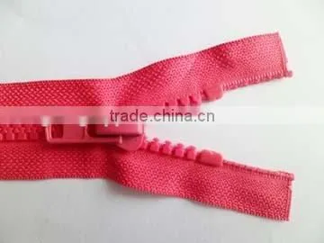8# plastic resin zipper two way open end double slider zipper winter coate zipper slider