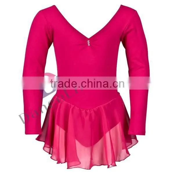 C2157 short sleeve ballet dance costumes chiffon girls ballet dress