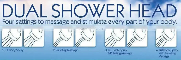 Dual shower head, bathroom shower head, flexible shower head extension