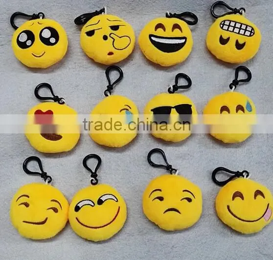 Custom design promotional emoji plush keychain