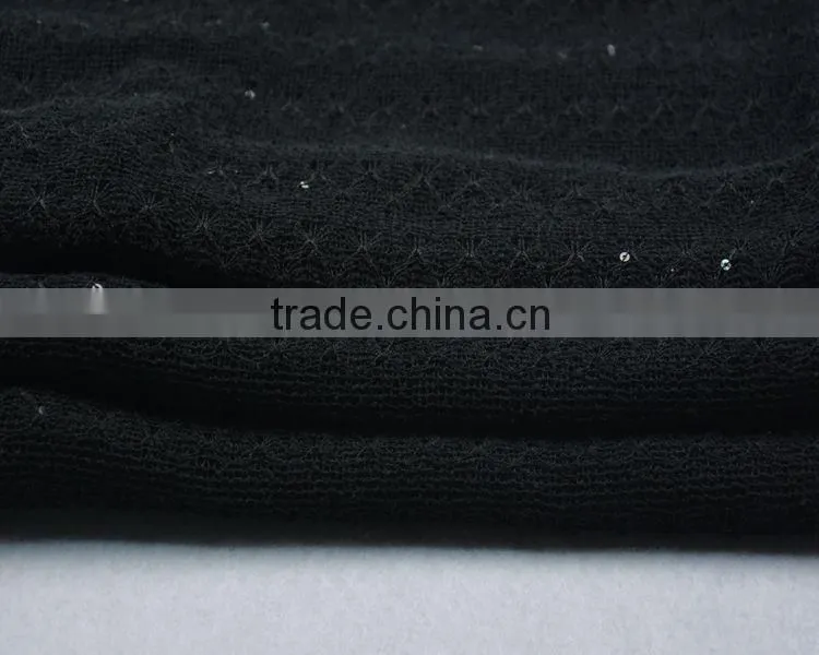 Jiufan Textile 100% Polyester Cut & Sew/Hacci Fabric with Sequin For Lady's Sweater Garment