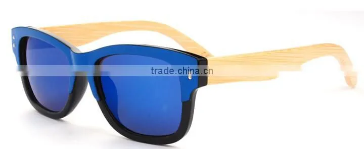 2016 best selling good price PC frame bamboo arms sunglasses