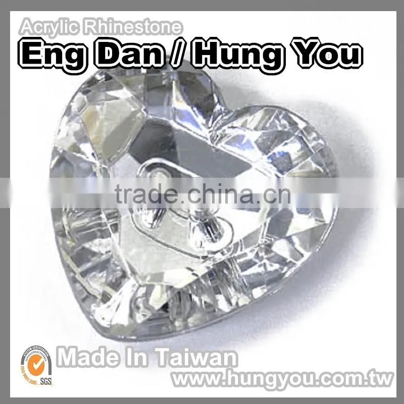 Heart shape Rhinestone Buttons For Clothes