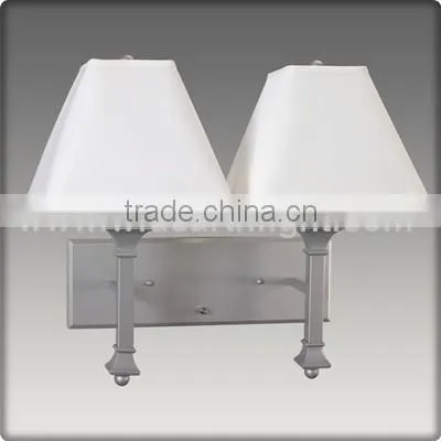 UL CUL Listed Double Hotel Bedside Lamps With Double Shades And Base Rocker Switch For Room W20124