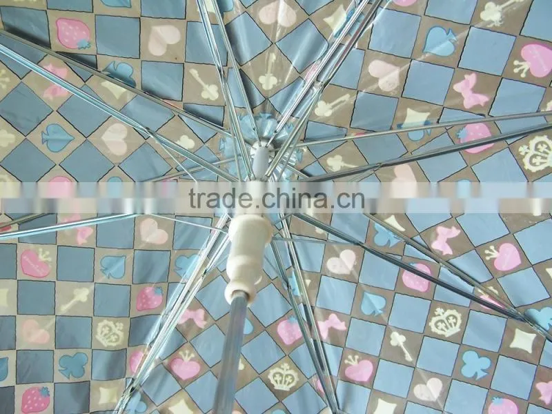 Adult Size Silk Screen Printing Clear Poe Transparent Air Umbrella Made In China
