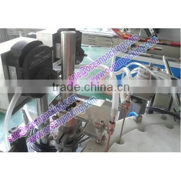automatic e-liquid filling, plugging and capping machine all in one