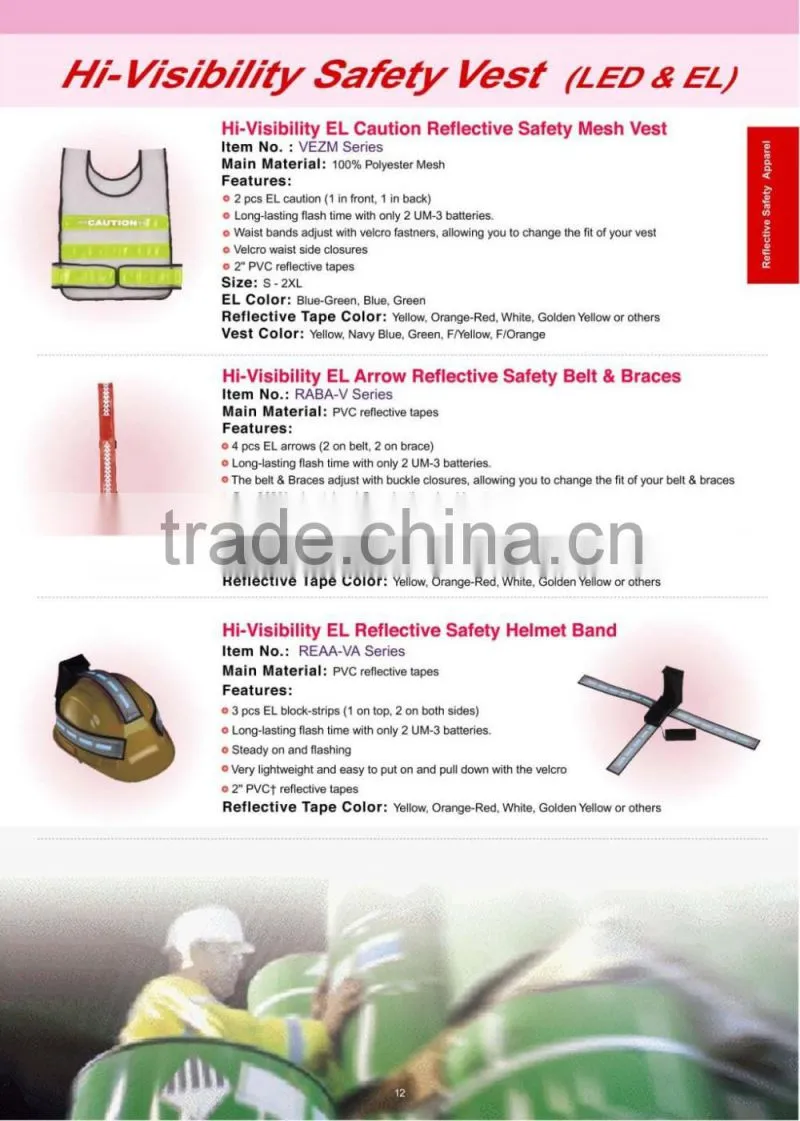 Hi-Visibility LED safety V type mesh reflective vest