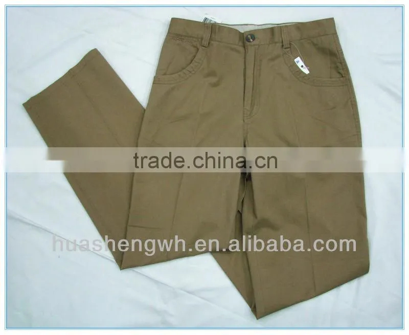 khaki man's fashion cotton casual trousers pants 2013 Manufacturer