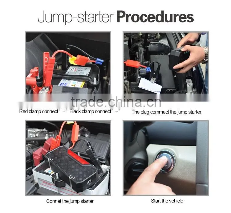 16000mAh emergency power bank portable battery car jump starter