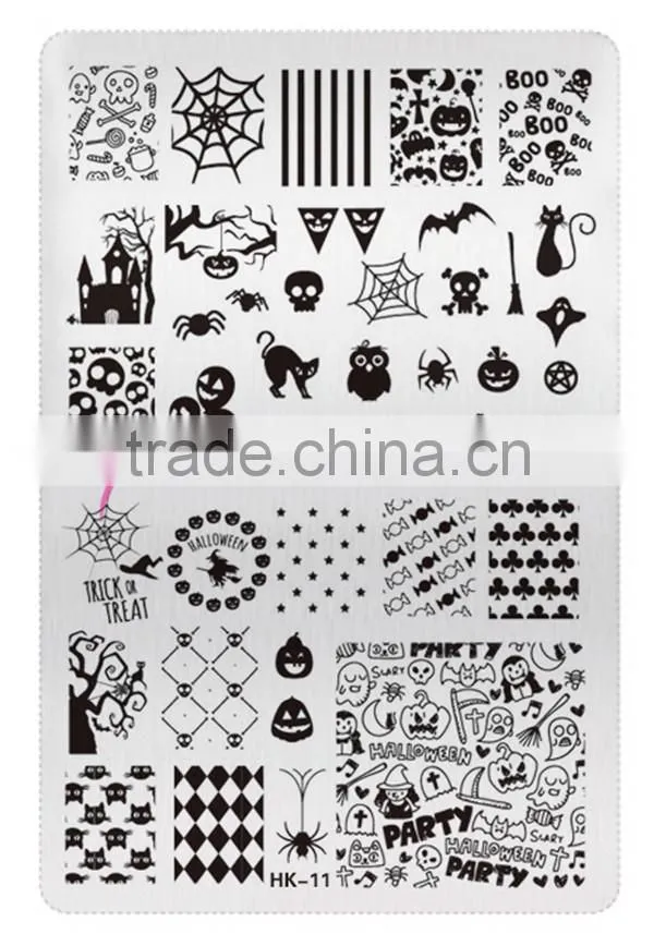 New style HK 02 flower and arrows design nail art stainless plate
