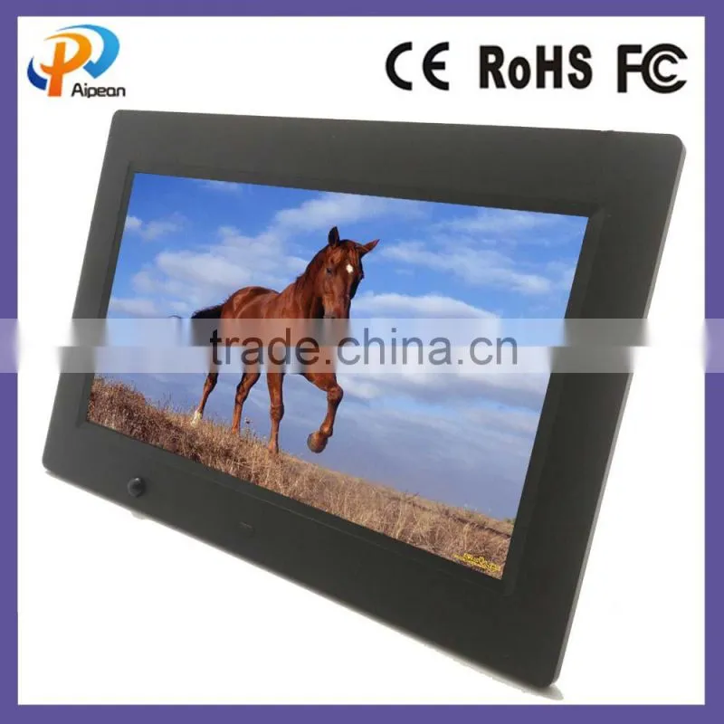 factory direct sale price A+ grade screen play digital photo frame 10" tft lcd module with buttons remote control clock calendar