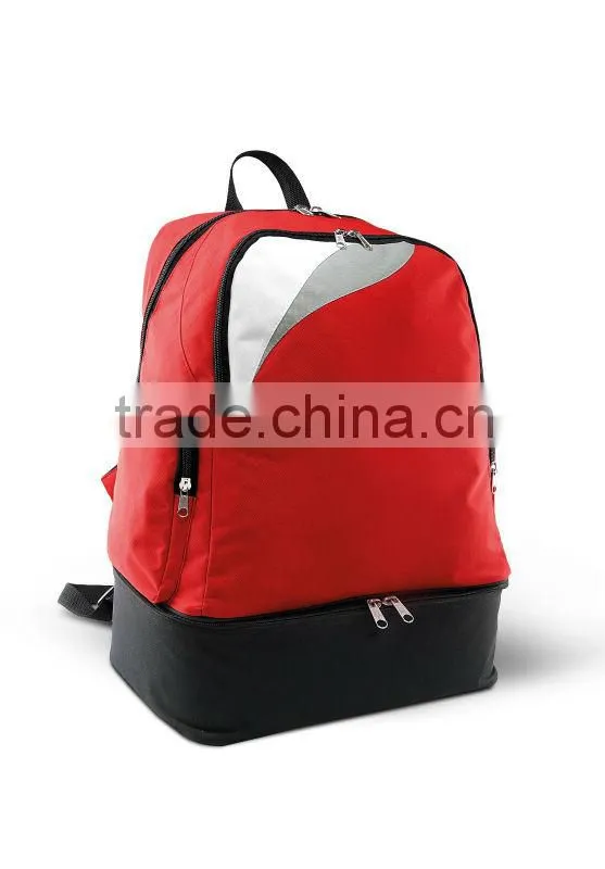 Team Sports Backpack With Rigid Bottom In 600D PVC Reach Standard Backing