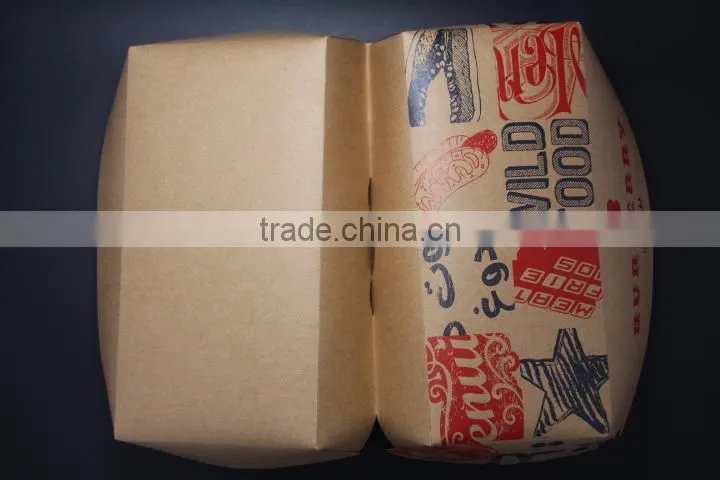 custom make kraft paper biodegradable packing food box
