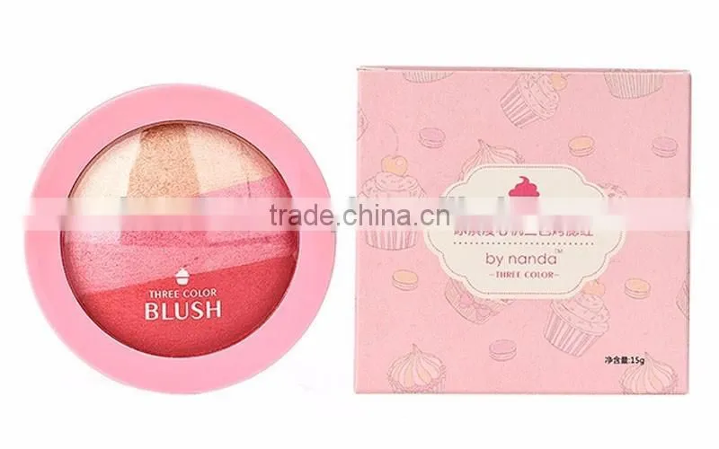 BY BANDA 3color/pcs Natural Face Blush Powder Blusher Longlasting Makeup Blusher