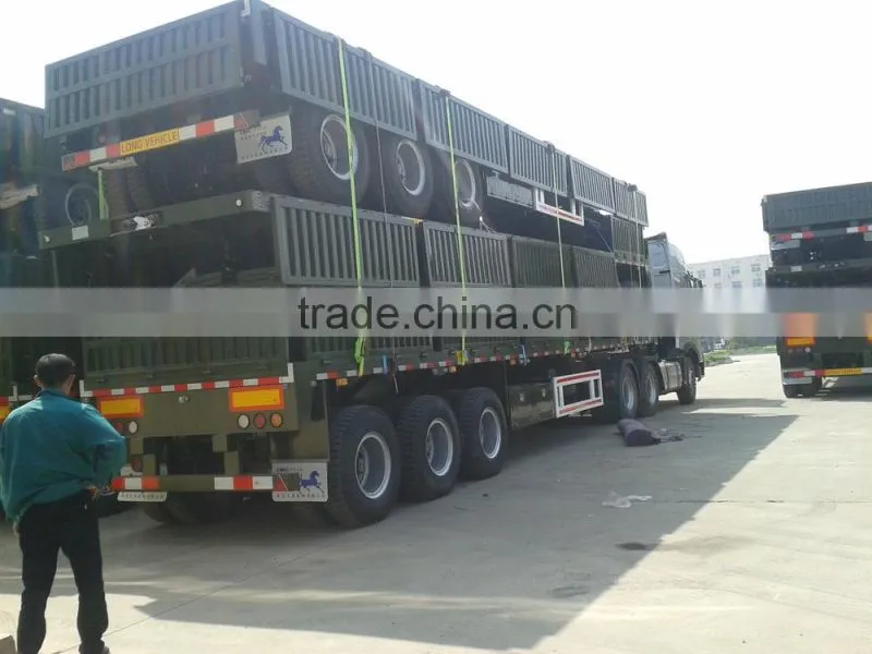 China CIMC Manufacturer Stake Fence Body 3 Axle Cargo Truck Trailer