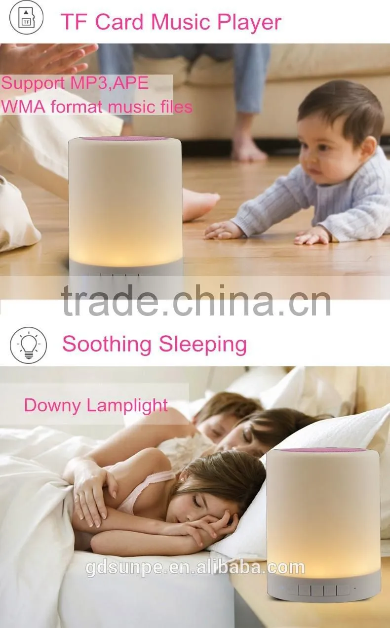Wifi Wireless Rechargeable Touch Lamp Bluetooth Speaker With Colorful Changing Led Light Lamp For Laptop Computer