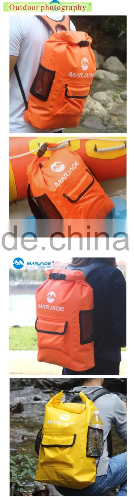 22 Liter Waterproof Backpack For Hiking Waterproof Foldable Backpack 500D PVC Tarpaulin Camping Backpack