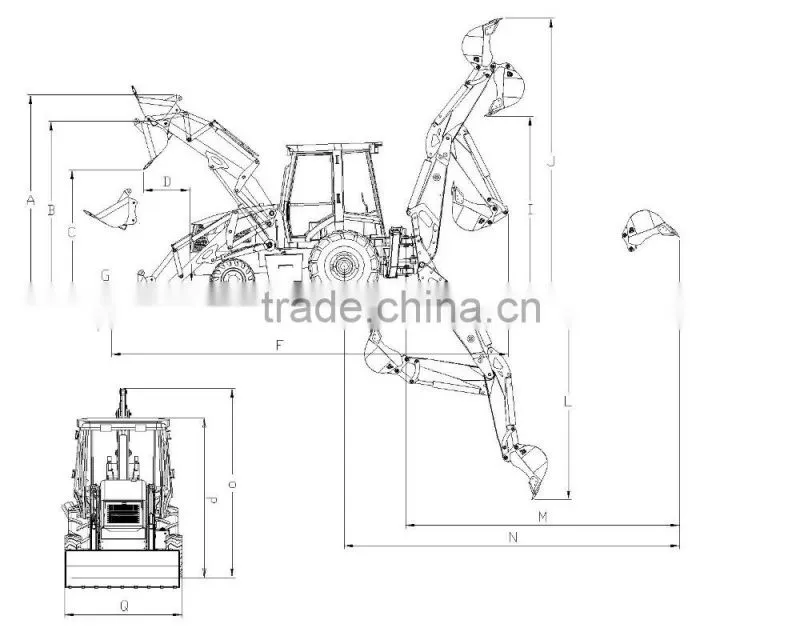 Hot sale backhoe loader 3CX backhoe loader wheel loader with backhoe