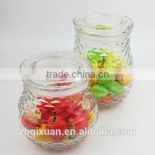 Unique Design Glass Cookie Jar with Lid