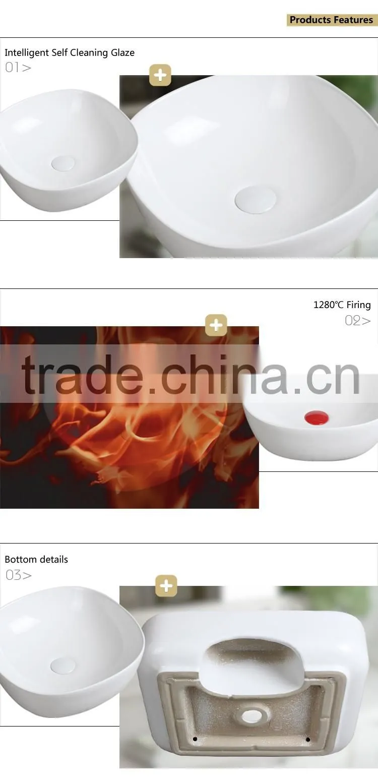 Chinese Square Wash Bowl White Color