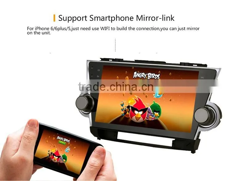 10.2 Inch Car phone connection gps multimedia navigator dvd price for Toyota highlander 2009 2012