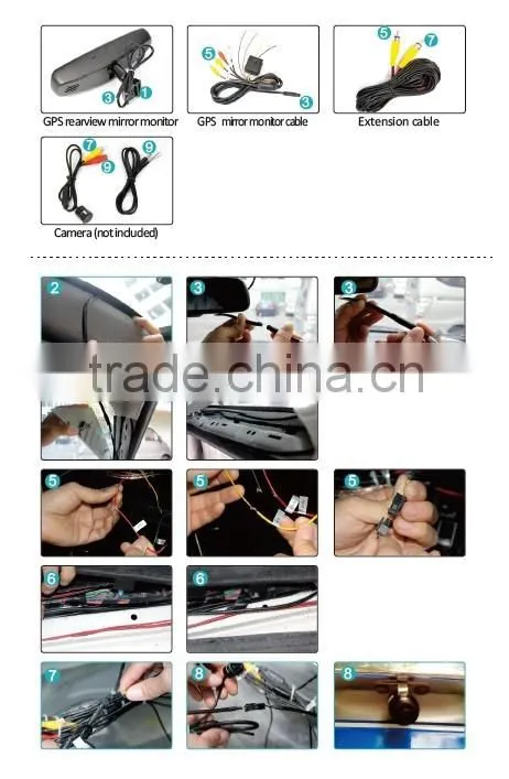 5.0 inch Android Car GPS Navigation Rear View Mirror with DVR