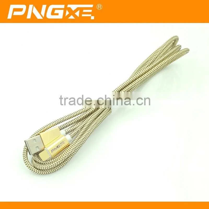 2015 Newest Arrival Metal Braided Strong fishnet charger cable for iPhone 5 6 6s