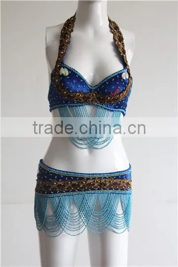 DS-013 new design sexy carnival party beaded dance costume, dance performance bra