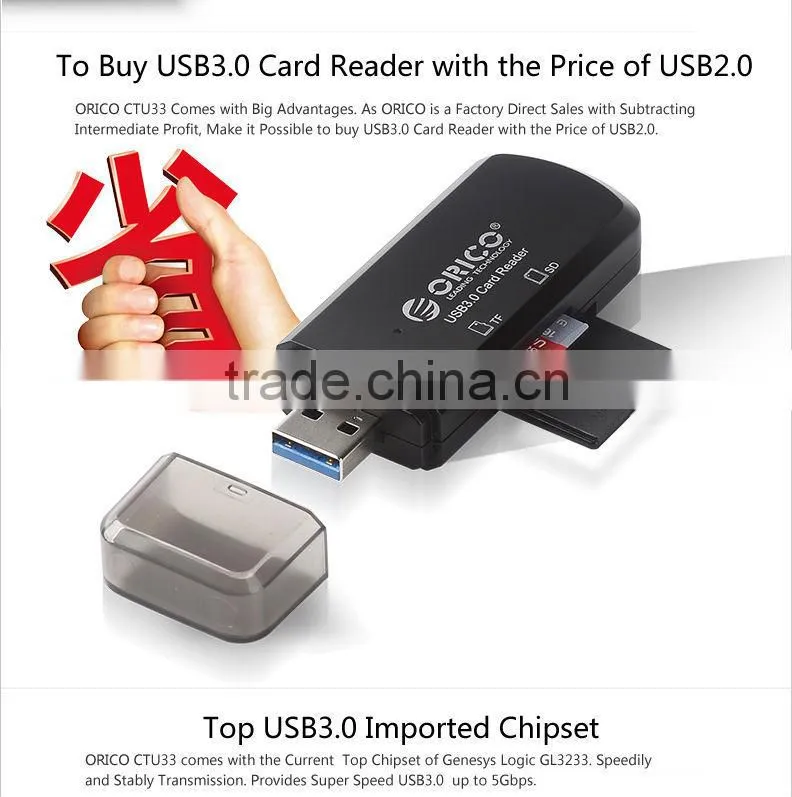 CTU-33 tiny ABS plastic Card Reader with USB 3.0 interface