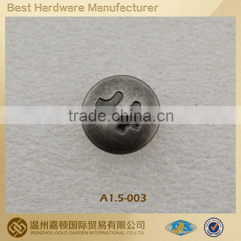 Alloy-made snap button cover for Apparel/custom snap button cover