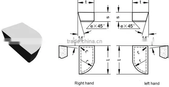 Cemented Carbide Tip for Welding Cutting Blades with good property