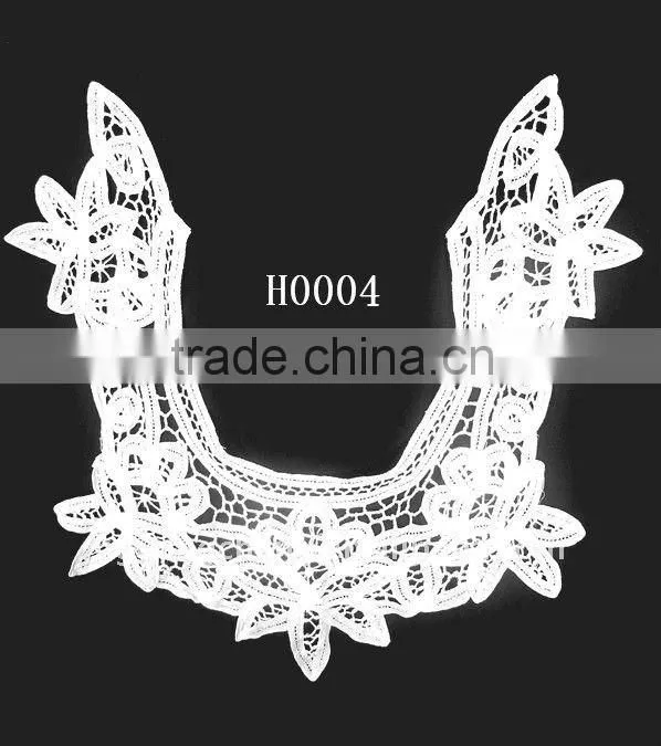 machine knited crochet cotton lace collars, women dress/ blouse neck collars factory