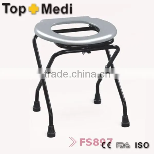 Rehabilitation Therapy Supplies TOPMEDI TCM898 Home Care Aluminum Commode Chair without Backrest for Patient