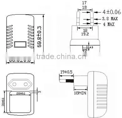 EU UK US plug wall-mounted 12v 1.5a power adapter