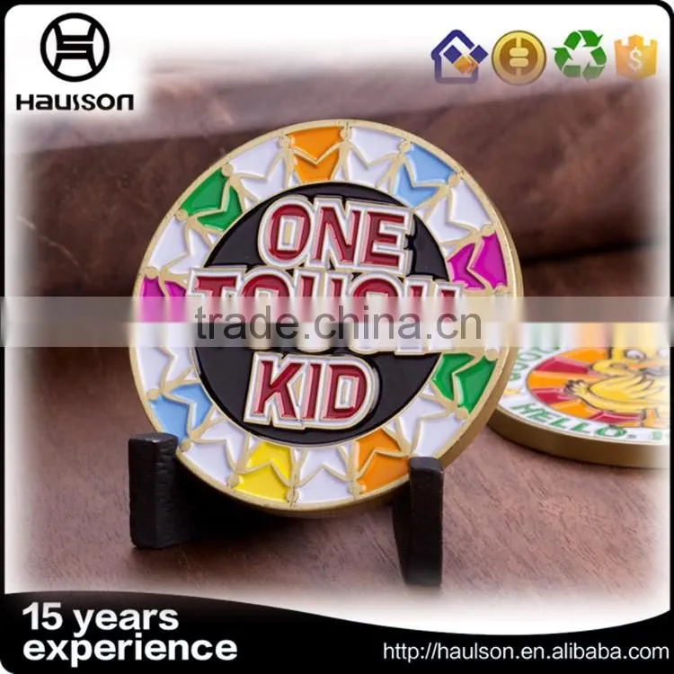 2016 wholesale free design cheap custom souvenir engraved zinc alloy gold plating flat edged soft enamel coin die