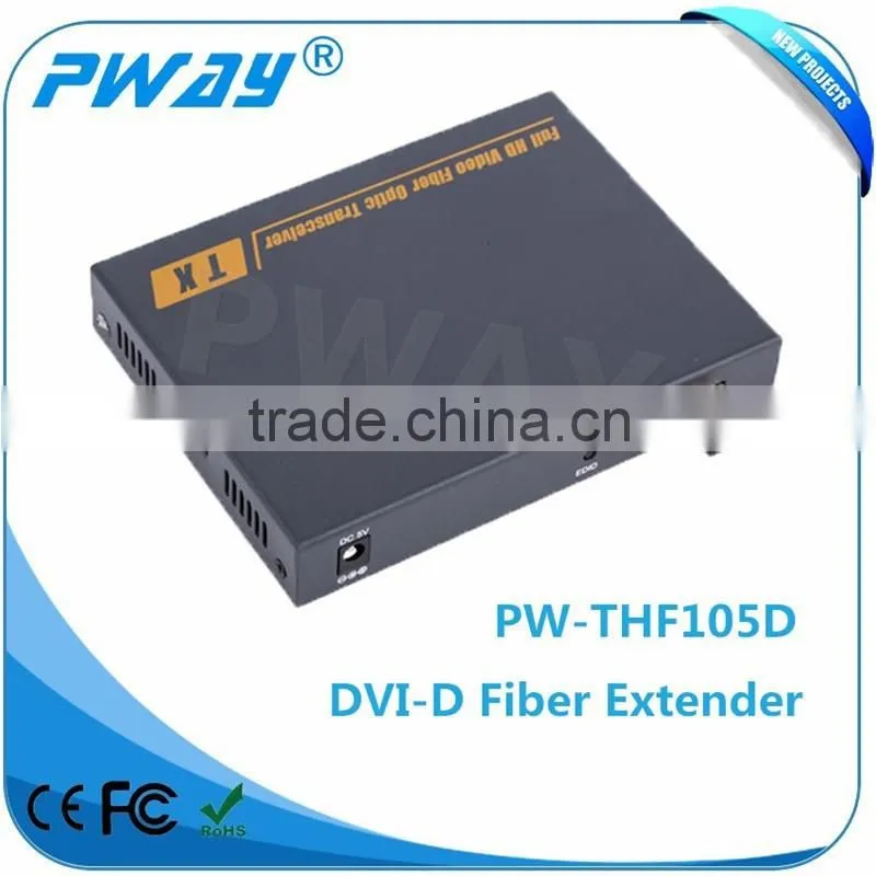 Pinwei USB KVM extender distance 2km-10km support RS232 EDID DVI fiber extender