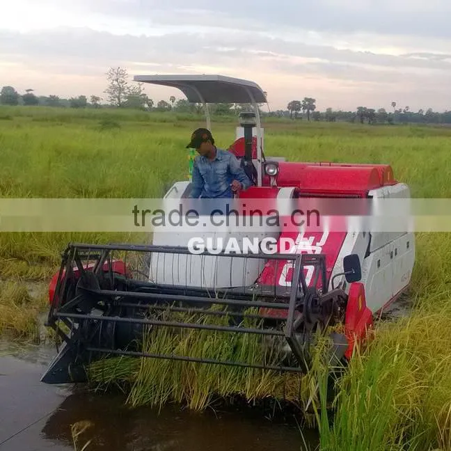 Rice combine harvester with track
