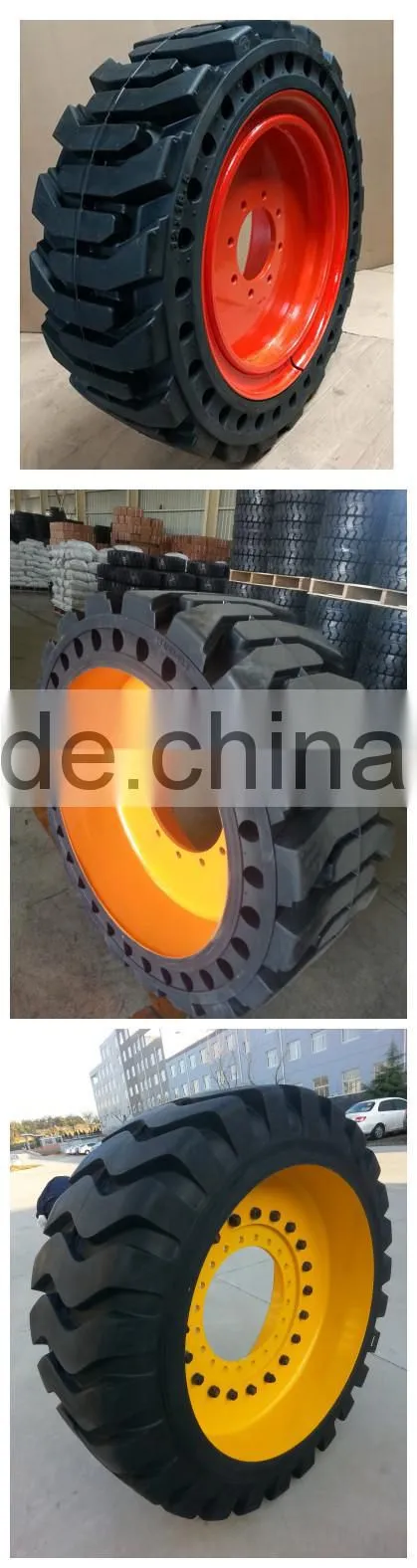 Superior quality china solid tire press mac factory price 10x16.533x10-16 tractor tire skid steer solid tires with long warranty