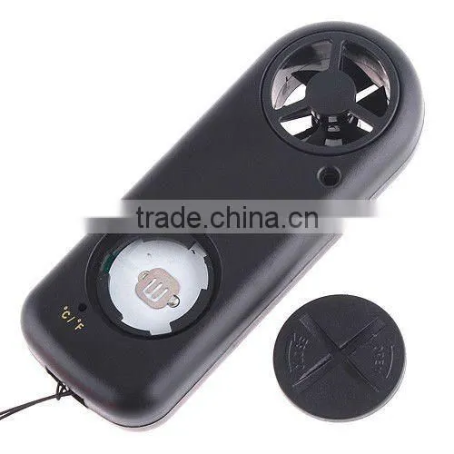LCD Wind Speed Gauge Meter Anemometer NTC Thermometer